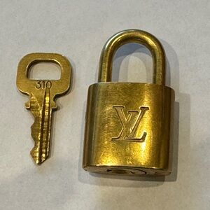 Authentic ✨#310 Louis Vuitton Gold-Tone Padlock with Key